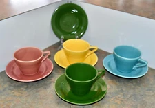 CHOICE: EXC Vintage HOMER LAUGHLIN HARLEQUIN Cup and Saucer or Fruit Bowl