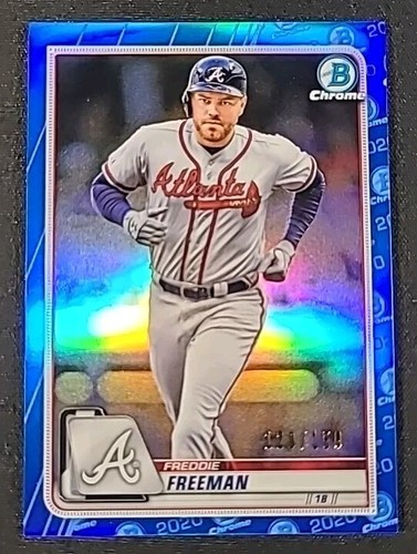 Tarjeta SP #22 Freddie Freeman 2020 Bowman Chrome #/150 Blue Refractor - Imagen 3 de 5