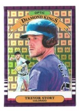 Trevor Story 2019 Donruss Optic Pandora Purple DK First Off Line #27 /99 Rockies