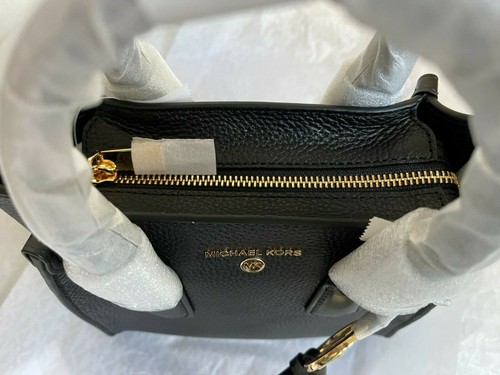 kris small pebbled leather satchel