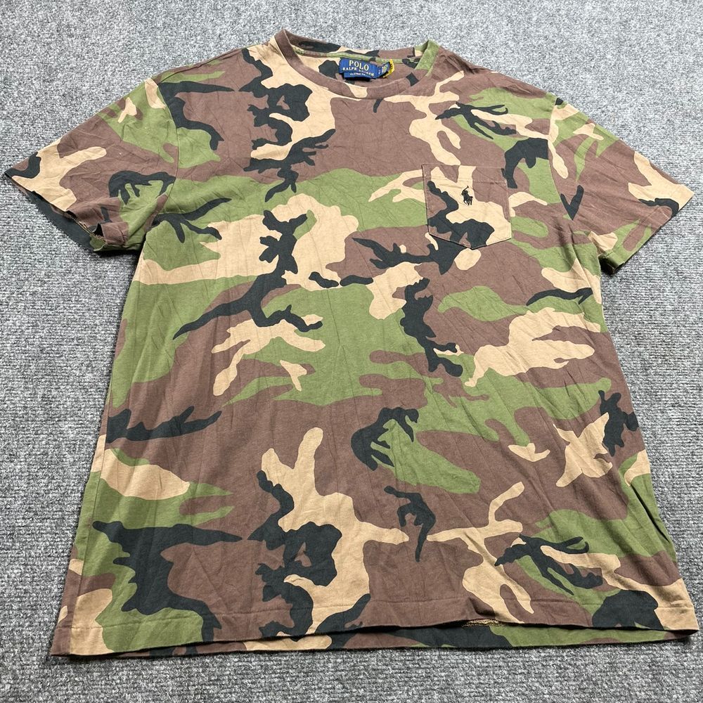Men's Camouflage T-Shirt Classic Fit Short Sleeve Crew Neck Pullover Size L