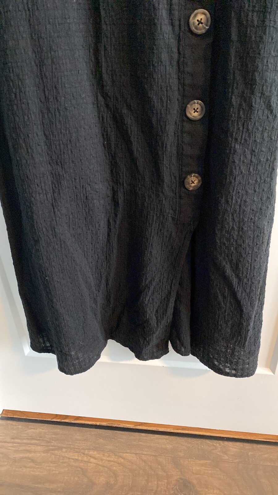 Black Cotton Universal Thread Button Down Dress M… - image 7