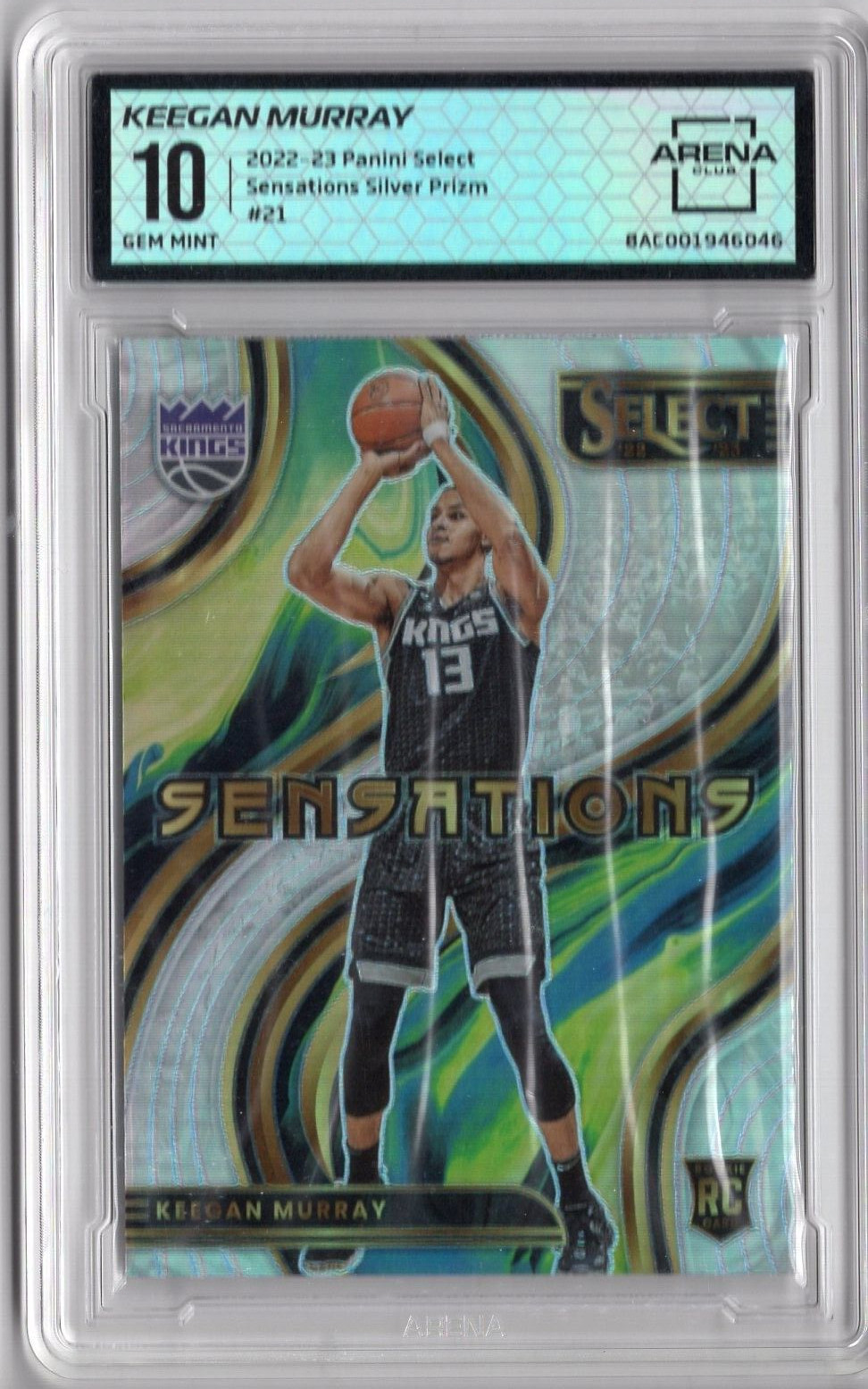 2022-23 Select Keegan Murray Silver Prizm Sensations Rookie RC #21 Kings