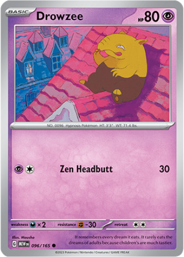 1x Drowzee 096/165 Scarlet & Violet 151 Pokemon TCG Card NM
