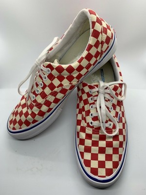 low top vans red checkered