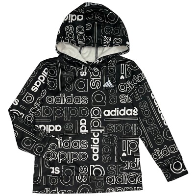 New Adidas Logo Hoodie Kangaroo Pocket Long Sleeve Pullover