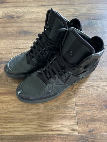 Adidas Mens C 10 C76639 Black Basketball Shoes Sneakers Size 10 - Picture 2 of 6