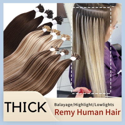 Keratin Bonding Remy Echthaar Extensions 1G U Tip Haarverlängerung Gesträhnt