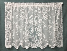 Ainsley Cotton Blend 60" x 36" Lace Window Curtain White Livingroom Bedroom Door