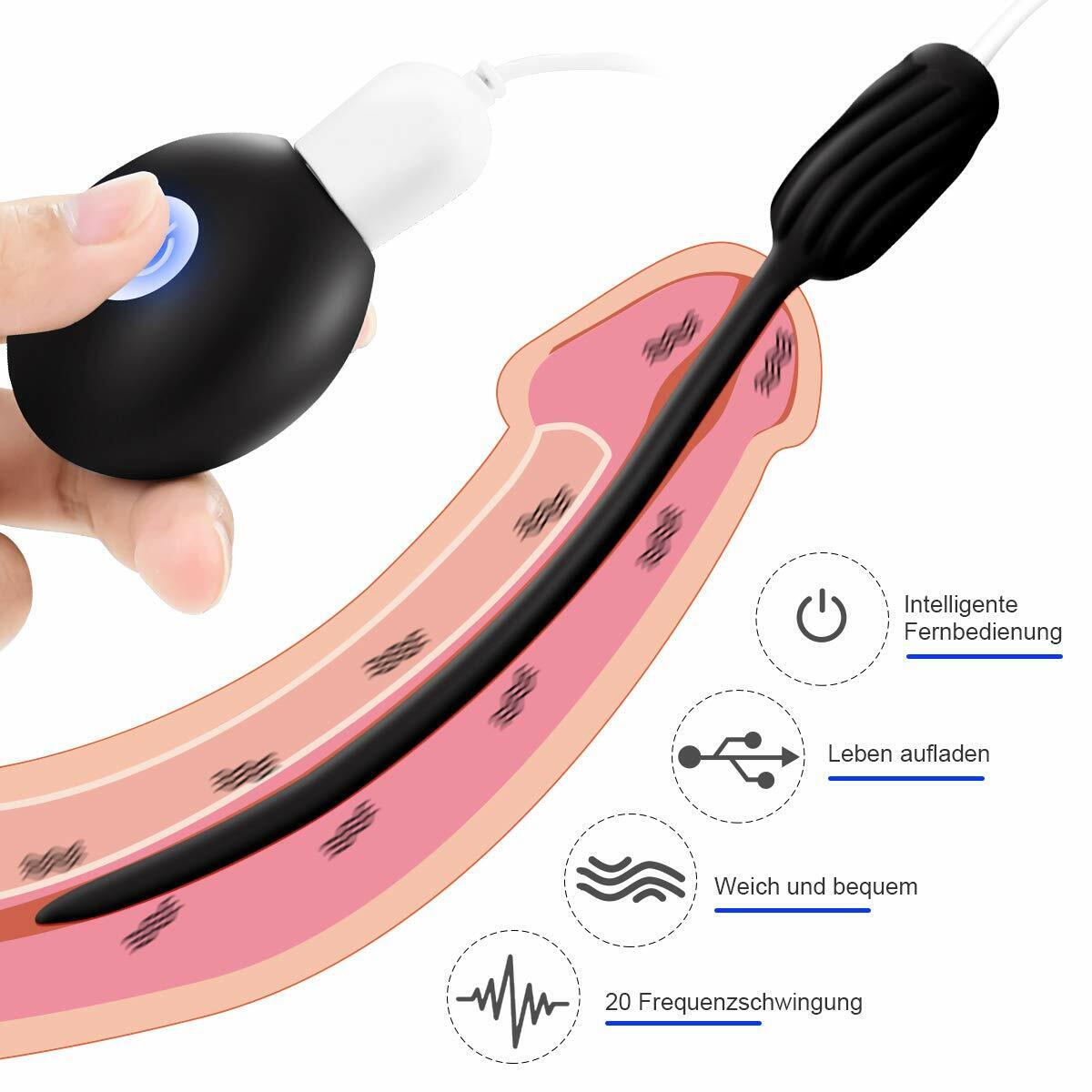 Vibrating Silicone Urethral plug Penis Plug Stimulator Sex-toys for Men eBay