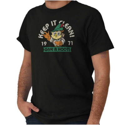 Keep It Clean Give A Hoot Woodsy The Owl Adult Short Sleeve Crewneck Tee