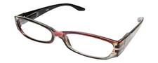 Calabria 738 Women Stained Glass Design Reading Glasses w/Match Case Red 1.75