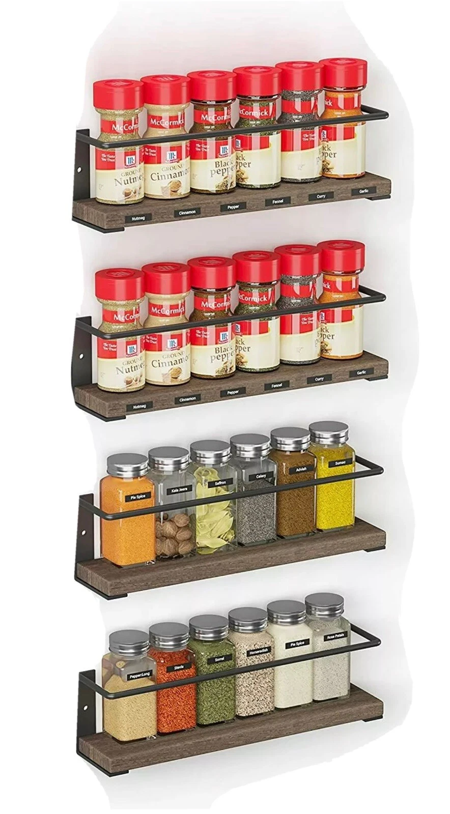 Spice Rack Organizer Kitchen Shelf Cabinet Storage Tier for Wall Holder Mount