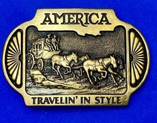 America, Traveling In Style - Western Savings Series 1 Vintage Belt Buckle