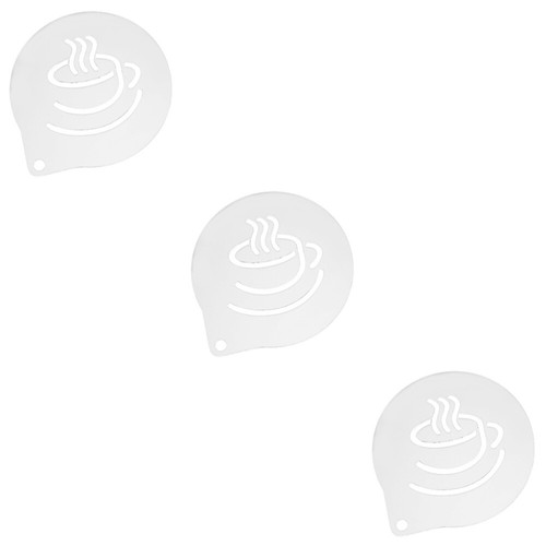 Set of 3 Kaffee-Latte-Form Praktische Kaffeestellen Schablonen Für - Zdjęcie 4 z 12