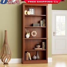 5-Tier Wooden Bookcase Sturdy Shelf Open Storage Organizer Home Office New