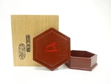7600350: JAPANESE TEA CEREMONY / HEXAGON KOGO INCENSE CONTAINER / TAMENURI / ART