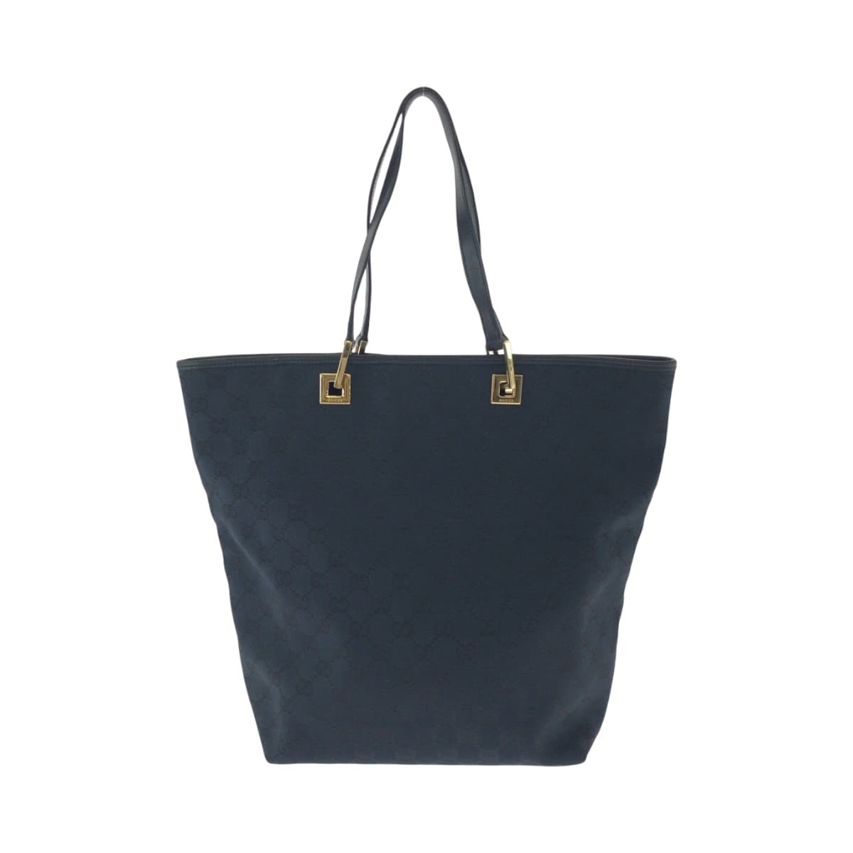 GUCCI 002 1098 Tote Bag Shoulder Bag Black Gold Hardware GG canvas GG image 2