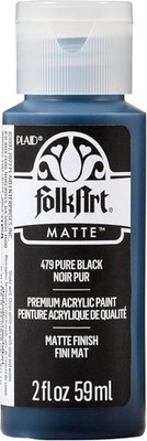 2 Fl Oz Pure Black Acrylic Paint - Easy Clean & Stunning Matte Finish