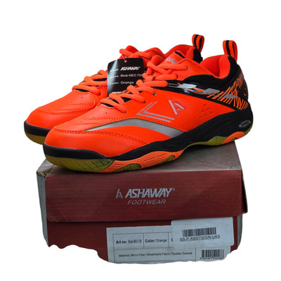 Ashaway Herren Shok Neo 700 Badminton Sneaker Orange Neon UK 5 / EUR 38 / US 6