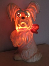 Vintage sch&ouml;ner alter Rauchverzehrer Hund Terrier Goebel ca 18cm mit Beleuchtung