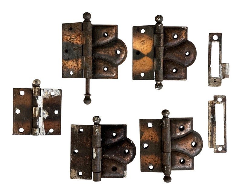 Lot of Vintage Stanley Sweetheart Japanned Copper Flash Hinges w/Cannonball Tip