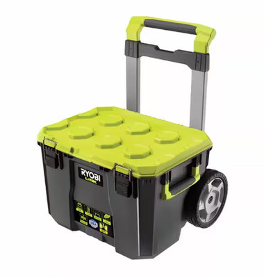 Ryobi Rolling Tool Box Modular Medium And Standard Telescoping Handle 9'' Wheels