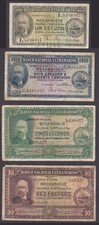 [F, 4 Notes] 1944-1945 Mozambique 1, 2-1/2, 5, 10 Escudos P-92 93 94 95 [016-1]