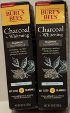 Burt s Bees Mountain Mint Charcoal Whitening Toothpaste 4.7oz Lot of 2 BB 8/27