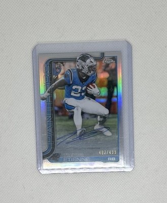 2025 Topps Chrome Trevor Etienne Rookie RC Auto /499 Panthers | eBay