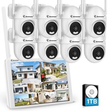 JENNOV CCTV Security Camera System WiFi 5MP IP Audio 360 PTZ 10" Monitor 1TB