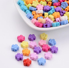 2pcs Flower Acrylic Beads for Jewelry Making 8.5x9x4mm Colorful Floral Plastic