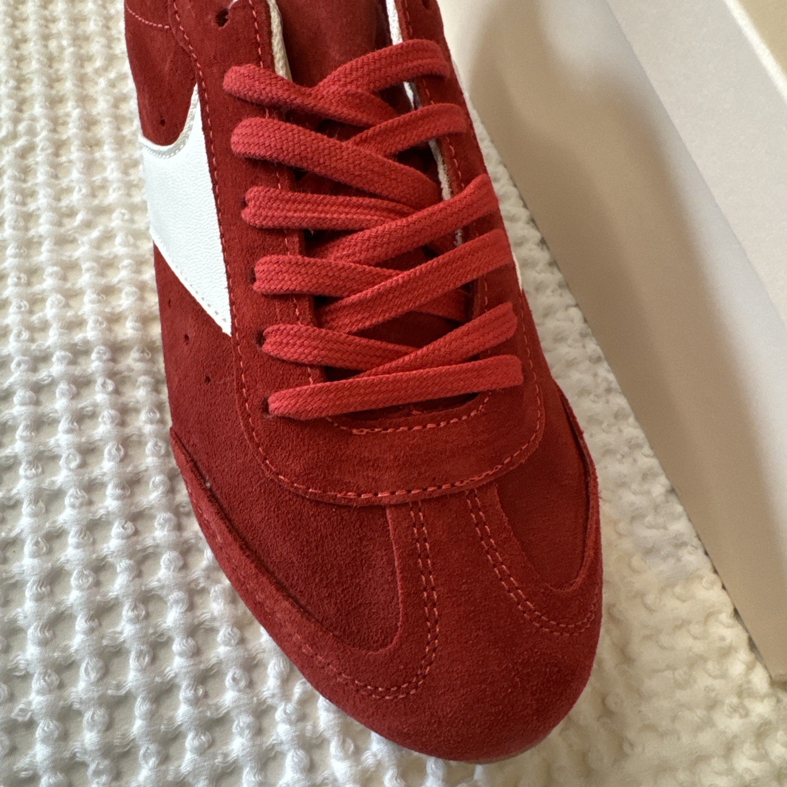 Mila Paoli Shoes Womens 7.5 Sneakers Leather Suede Red Made In Italy NIB