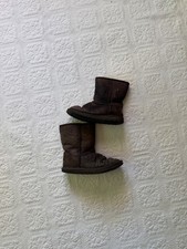 Vintage Brown UGG Mid-Calf Suede Boots with Plush