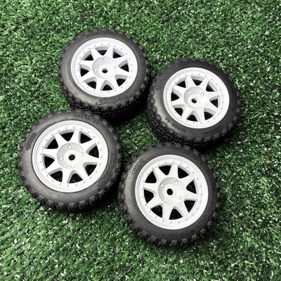 Traxxas RS200 White Mini Rally Tires & 12mm Hex Wheels 108046-1 10874 2.5''