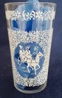 6-Vintage Hazel Atlas Monticello Triple-Sided Sleigh Scenes Glasses; 5", 10 oz — photo 4