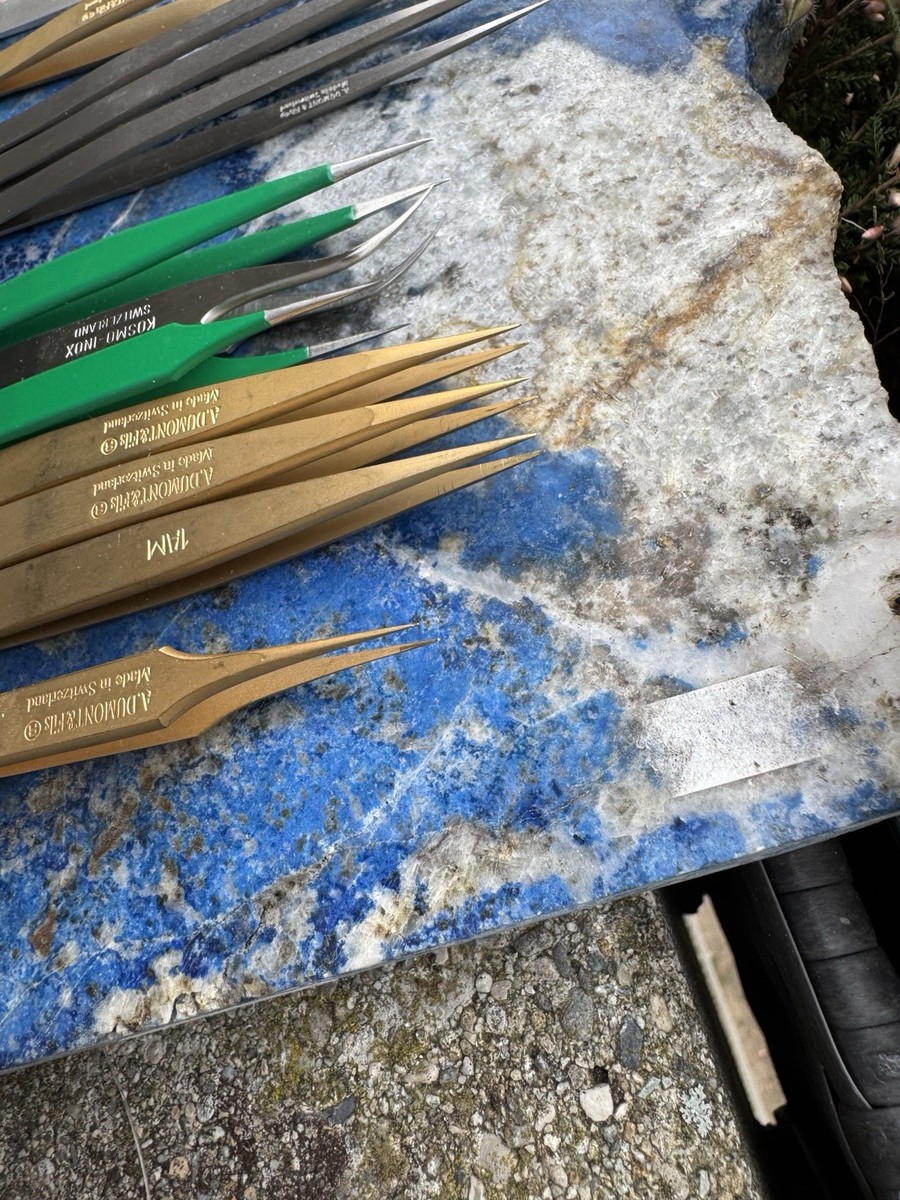 Dumont, Bergeon tweezers 12pce brass, steel, Titan,4,3,1,AM Dumont, Bergeon tweezers 12pce brass, steel, Titan,4,3,1,AM