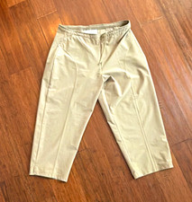 Nike Dri-FIT Women’s Beige Athleisure Pants M Drawstring Stretch Logo