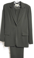 JONES NEW YORK 2-PC CLASSIC PANT SUIT 100 Wool Women SZ 8-10 Dark Green NWT