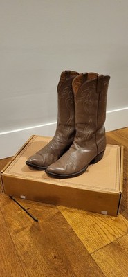 Vintage Lucchese Boots Goat Boots Goat Leather Mens Lucchese 10 EE Brown W BOX