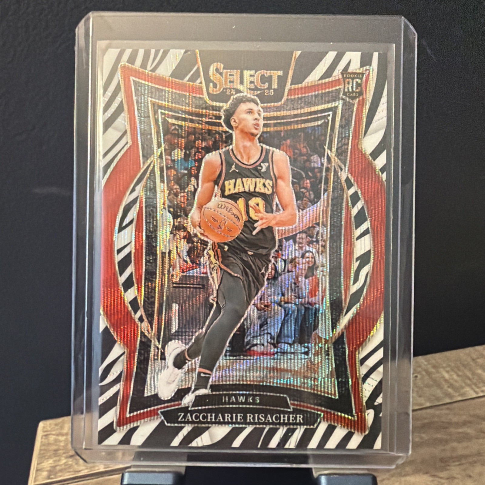 2024-25 Panini Prizm Zaccharie Risacher ZEBRA SSP ROOKIE CARD