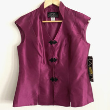Alex Evenings Petite Cocktail Jacket LP Pink Fuchsia Glam Button Up New