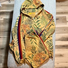 RARE Aviator Nation Jungle Tiger Print Classic Velvet Tan Set Size S/M