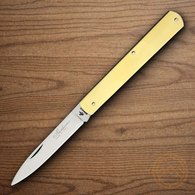 Fraraccio Knives Siciliano Folding Knife 3.5'' Stainless Steel Blade Brass Handle