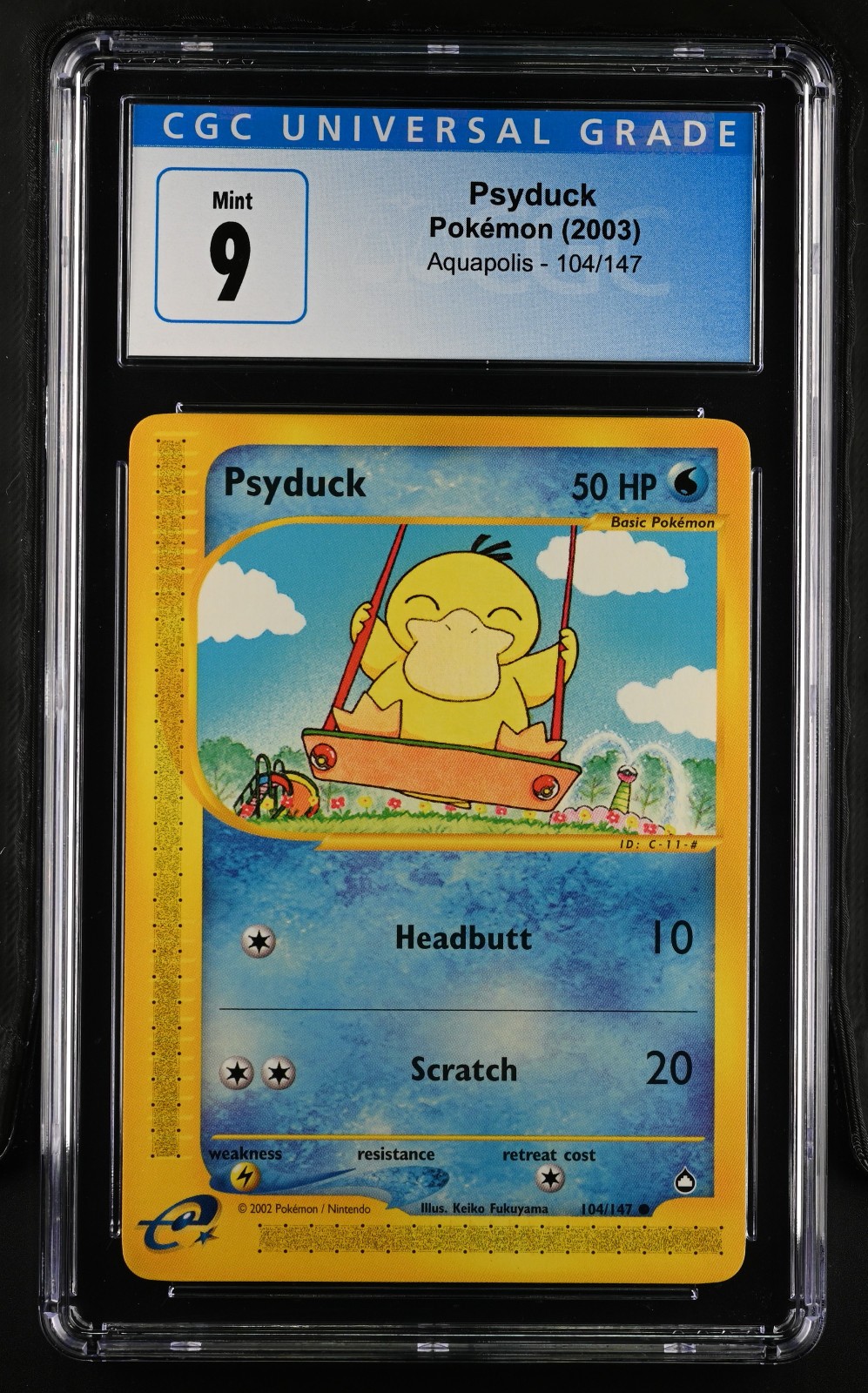 Psyduck Aquapolis 104/147 (2003) CGC 9 Mint