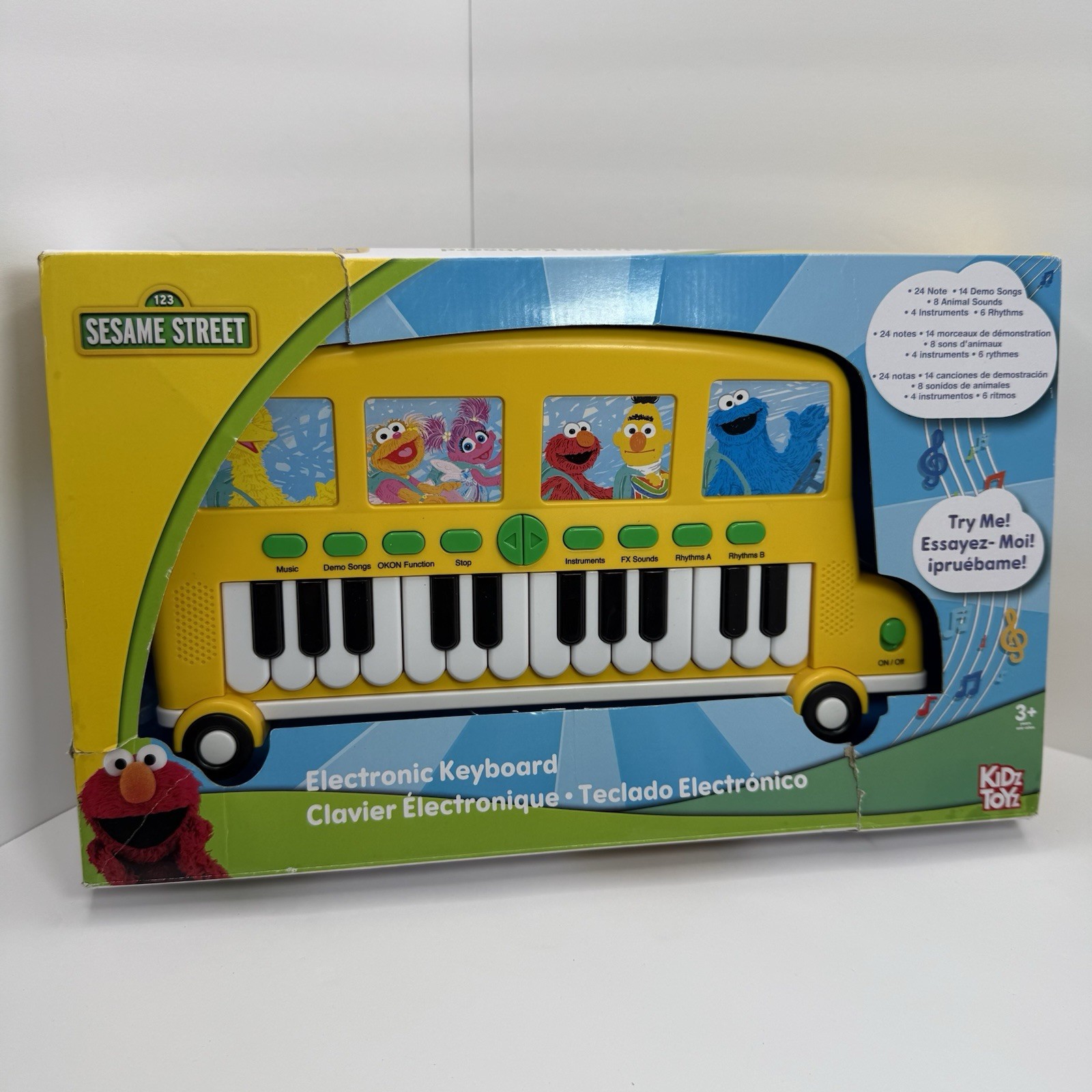 Sesame Street Bus Kids Piano Toy with English Spanish Learning