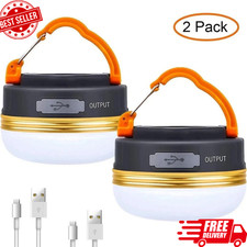 2X Rechargeable Camping Lantern Light USB Glare Tent Camping Light Portable LED