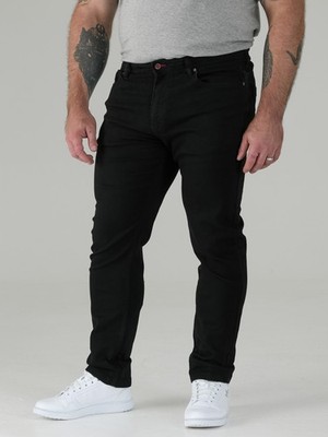 D555 Duke Tall Herren Schwarz Stretch Jeans Tapered Fit Extra Lang 36'' Bein (T15498)