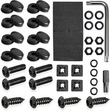 Black Anti Theft License Plate Screws Kits Rustproof Stainless Steel Car Tag Pl