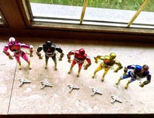 MMPR Power Rangers 5 CHROME metallic Bandai lot